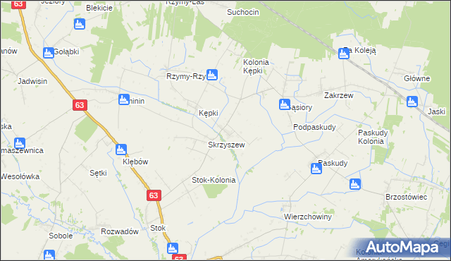 mapa Żyłki, Żyłki na mapie Targeo