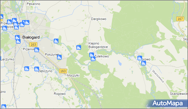 mapa Żytelkowo, Żytelkowo na mapie Targeo