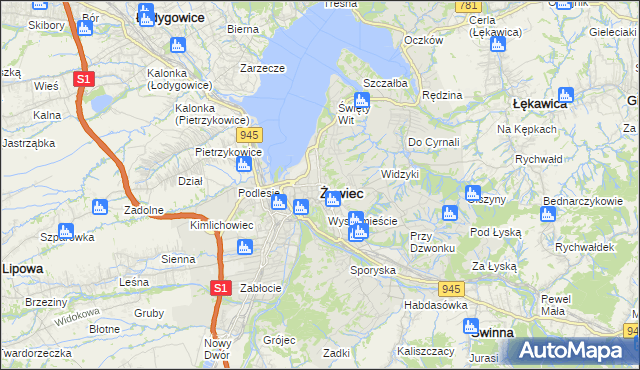 mapa Żywiec, Żywiec na mapie Targeo