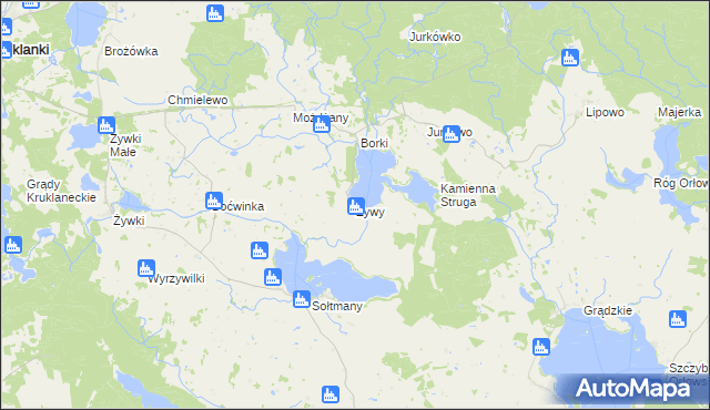 mapa Żywy, Żywy na mapie Targeo