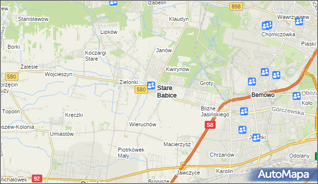mapa Babice Nowe, Babice Nowe na mapie Targeo
