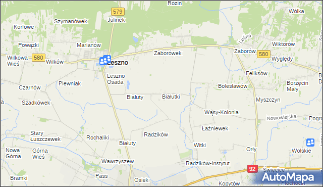 mapa Białutki, Białutki na mapie Targeo