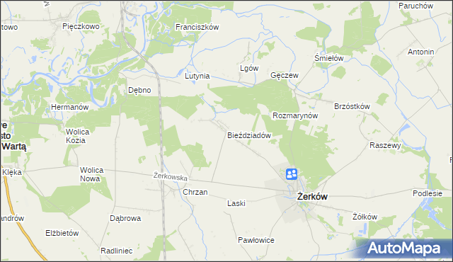 mapa Bieździadów, Bieździadów na mapie Targeo