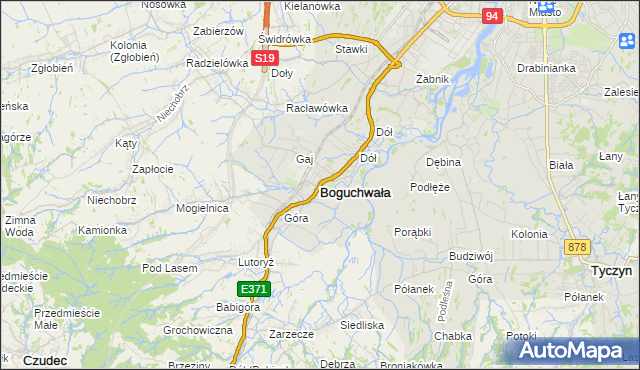 mapa Boguchwała powiat rzeszowski, Boguchwała powiat rzeszowski na mapie Targeo