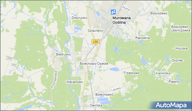 mapa Bolechowo gmina Czerwonak, Bolechowo gmina Czerwonak na mapie Targeo