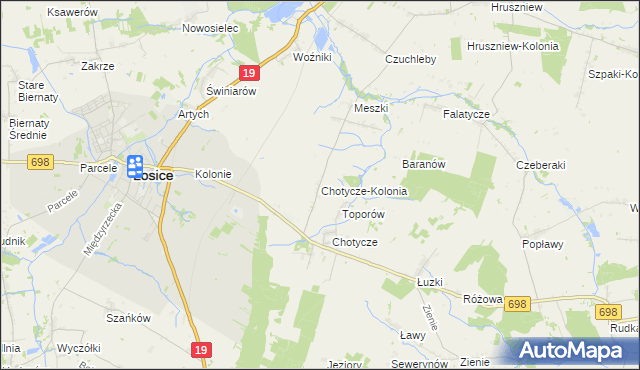 mapa Chotycze-Kolonia, Chotycze-Kolonia na mapie Targeo