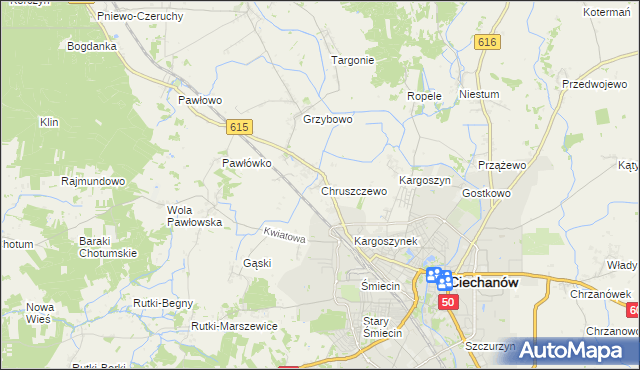 mapa Chruszczewo, Chruszczewo na mapie Targeo