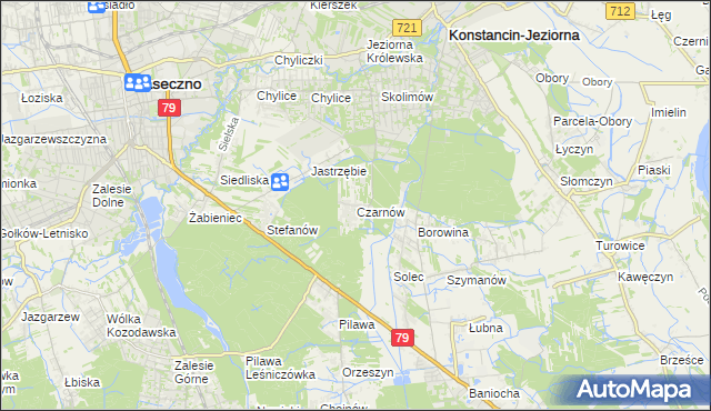 mapa Czarnów gmina Konstancin-Jeziorna, Czarnów gmina Konstancin-Jeziorna na mapie Targeo