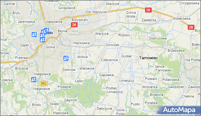 mapa Czeluśnica, Czeluśnica na mapie Targeo