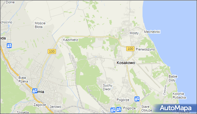 mapa Dębogórze, Dębogórze na mapie Targeo
