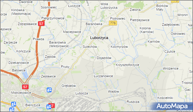 mapa Dojazdów, Dojazdów na mapie Targeo