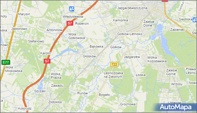 mapa Głosków-Letnisko, Głosków-Letnisko na mapie Targeo