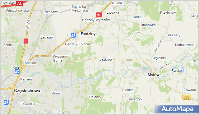 mapa Jaskrów, Jaskrów na mapie Targeo