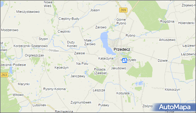 mapa Katarzyna gmina Przedecz, Katarzyna gmina Przedecz na mapie Targeo