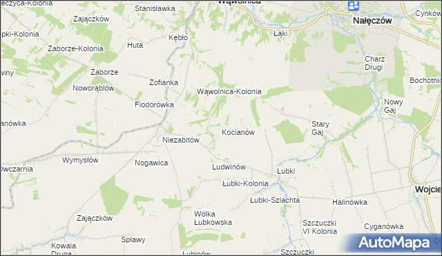 mapa Kocianów, Kocianów na mapie Targeo