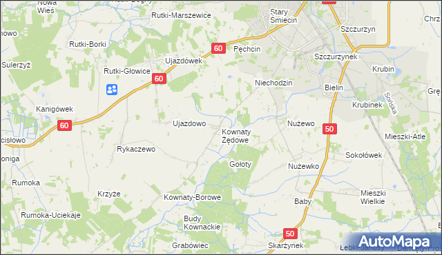 mapa Kownaty Żędowe, Kownaty Żędowe na mapie Targeo