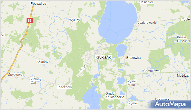 mapa Kruklanki, Kruklanki na mapie Targeo