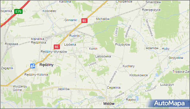 mapa Latosówka, Latosówka na mapie Targeo