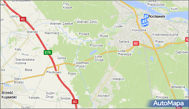 mapa Łuba Druga, Łuba Druga na mapie Targeo