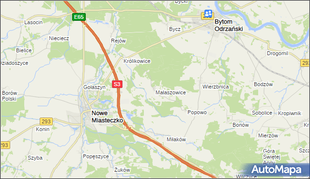 mapa Małaszowice, Małaszowice na mapie Targeo