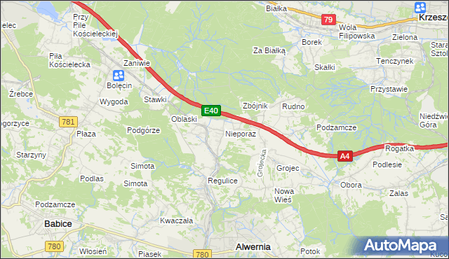 mapa Nieporaz, Nieporaz na mapie Targeo