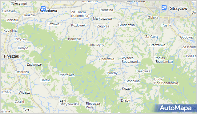 mapa Oparówka, Oparówka na mapie Targeo