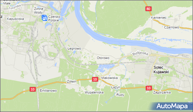 mapa Otorowo gmina Solec Kujawski, Otorowo gmina Solec Kujawski na mapie Targeo