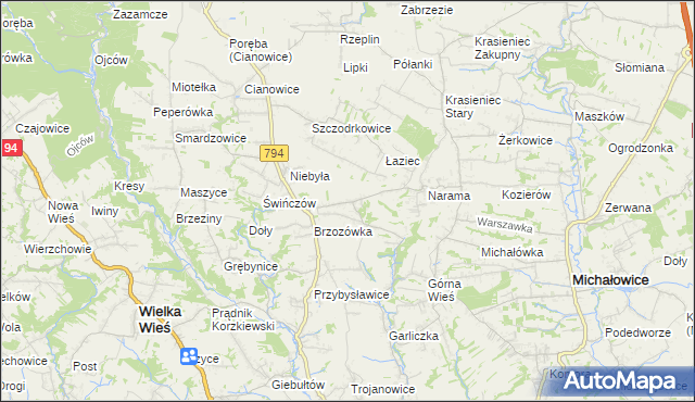 mapa Owczary gmina Zielonki, Owczary gmina Zielonki na mapie Targeo