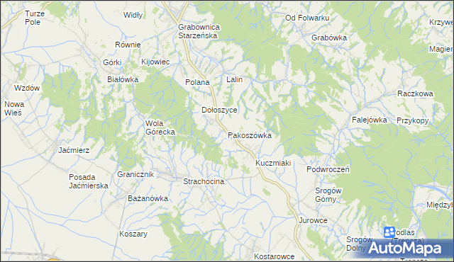 mapa Pakoszówka, Pakoszówka na mapie Targeo