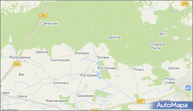 mapa Słonawy gmina Szubin, Słonawy gmina Szubin na mapie Targeo