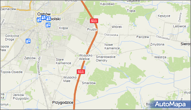 mapa Smardowskie Olendry, Smardowskie Olendry na mapie Targeo