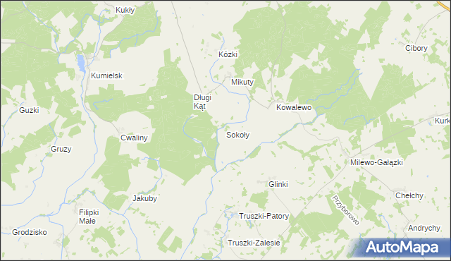 mapa Sokoły gmina Biała Piska, Sokoły gmina Biała Piska na mapie Targeo