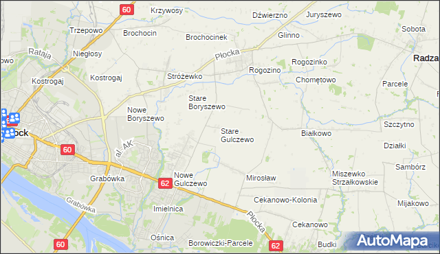 mapa Stare Gulczewo, Stare Gulczewo na mapie Targeo