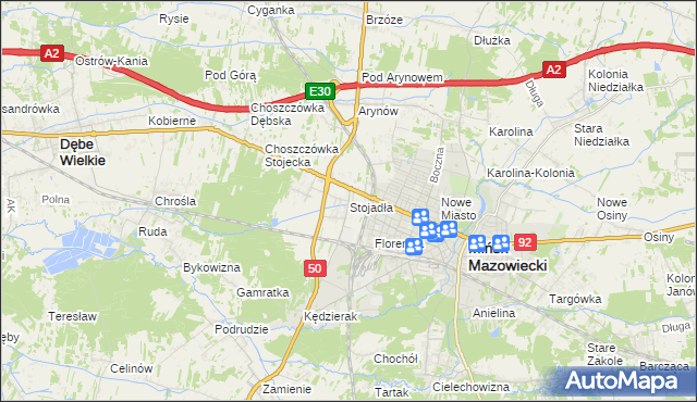 mapa Stojadła, Stojadła na mapie Targeo