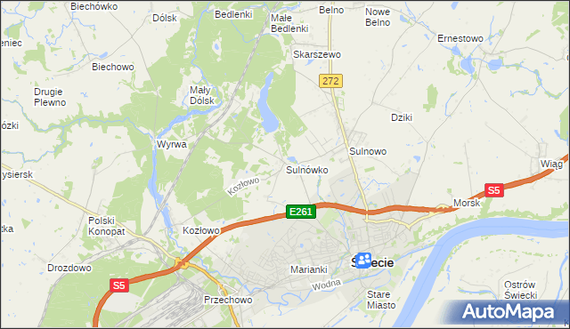 mapa Sulnówko, Sulnówko na mapie Targeo