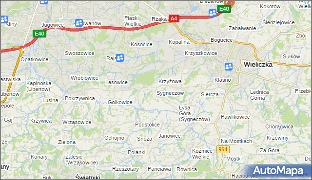 mapa Sygneczów, Sygneczów na mapie Targeo