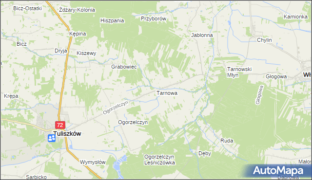 mapa Tarnowa gmina Tuliszków, Tarnowa gmina Tuliszków na mapie Targeo
