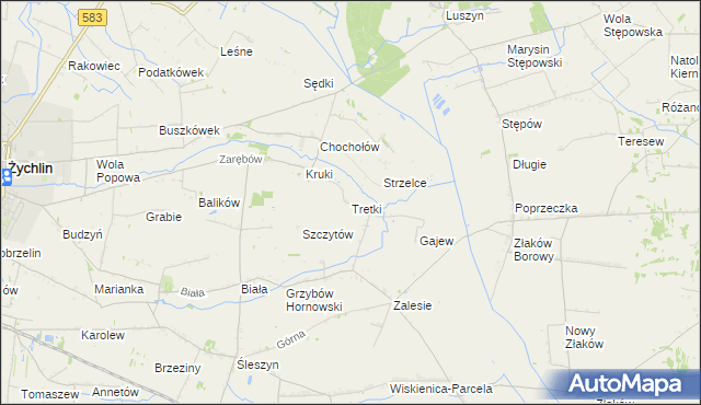 mapa Tretki, Tretki na mapie Targeo