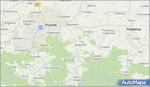 mapa Węgierka, Węgierka na mapie Targeo