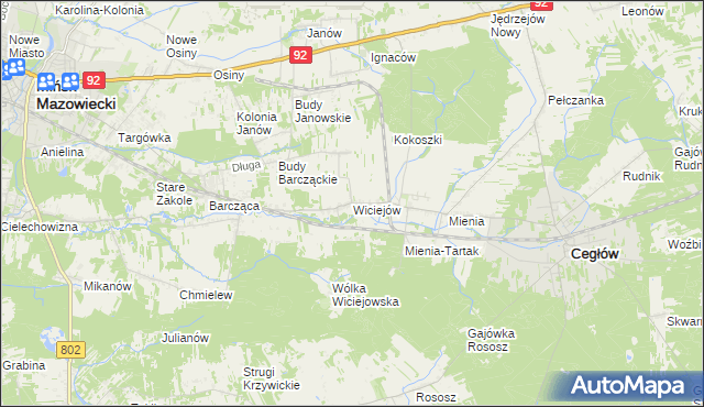 mapa Wiciejów, Wiciejów na mapie Targeo