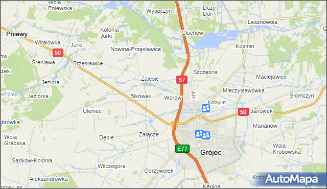 mapa Worów, Worów na mapie Targeo