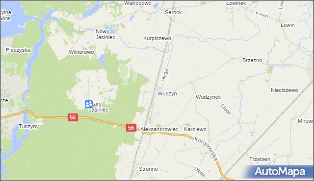 mapa Wudzyn, Wudzyn na mapie Targeo