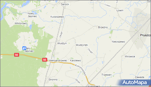 mapa Wudzynek, Wudzynek na mapie Targeo