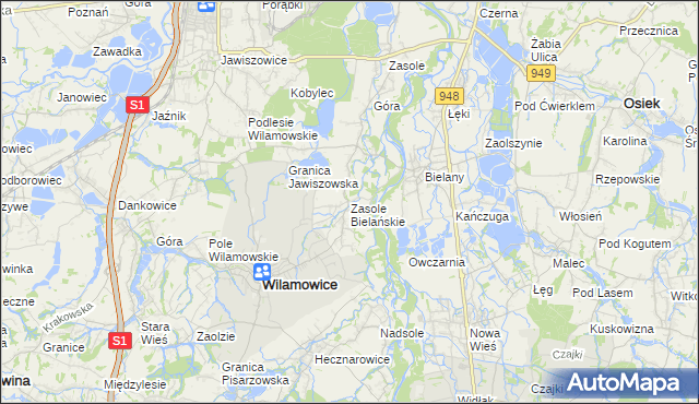 mapa Zasole Bielańskie, Zasole Bielańskie na mapie Targeo