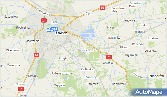 mapa Zielkowice, Zielkowice na mapie Targeo