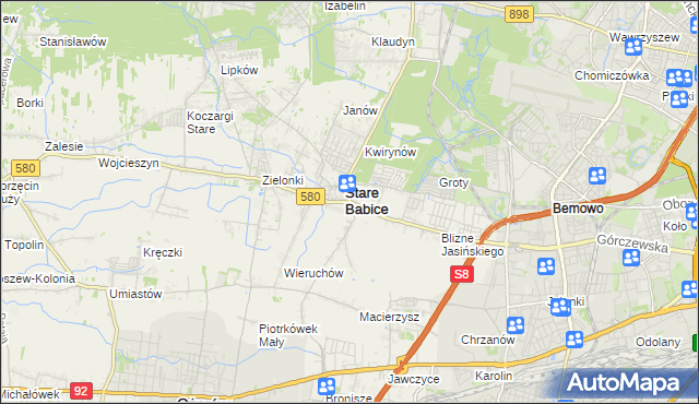 mapa Babice Nowe, Babice Nowe na mapie Targeo