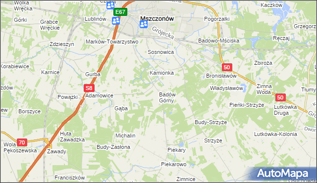 mapa Badów Górny, Badów Górny na mapie Targeo