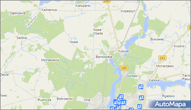 mapa Bartodzieje gmina Wągrowiec, Bartodzieje gmina Wągrowiec na mapie Targeo