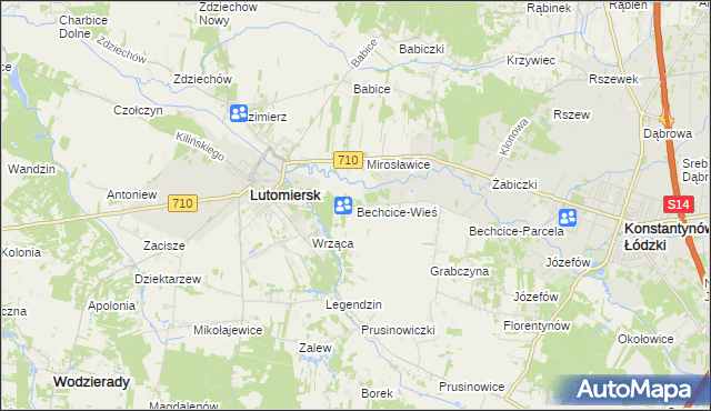 mapa Bechcice-Wieś, Bechcice-Wieś na mapie Targeo