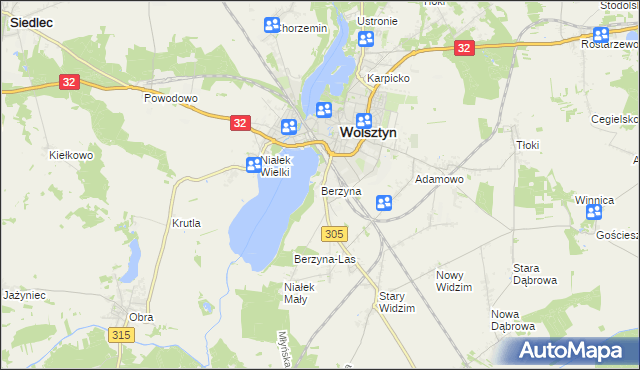 mapa Berzyna, Berzyna na mapie Targeo